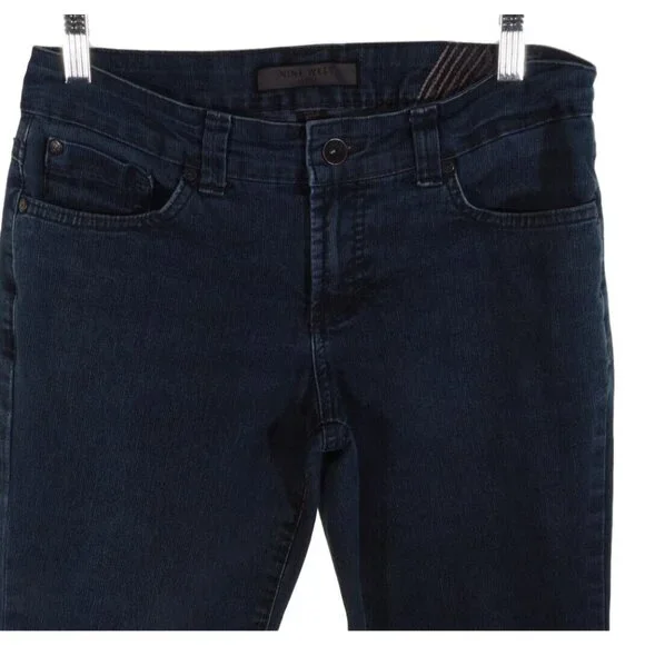 Nine West Jeans Womens 2 Petite 25 x 27 Straight Leg Dark Stretch Flare - Picture 3 of 8